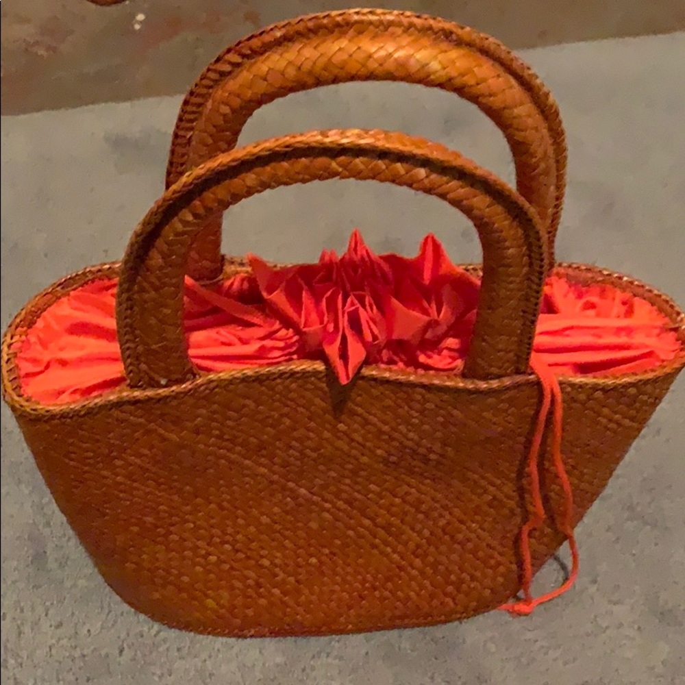 Orange tweed bag